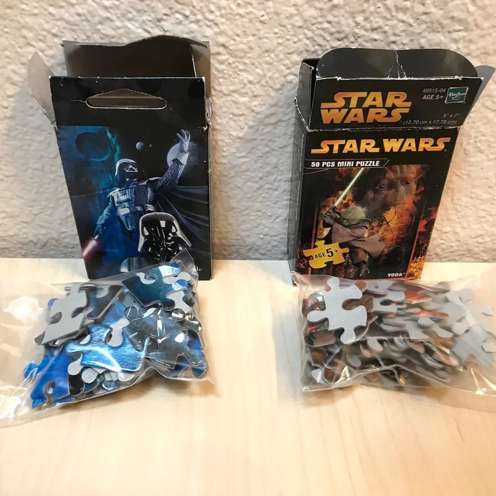 Star Wars Mini Puzzles. Darth Vader & Yoda. 50 Pcs Each. 2005. - Picture 2 of 9